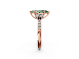 Rose gold Fancy Green Marquise  Diamond Three-Stone Pave Band with Four-Prong Setting_22