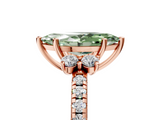 Rose gold Fancy Green Marquise  Diamond Three-Stone Pave Band with Four-Prong Setting_25