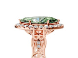 Rose gold Fancy Green Marquise  Halo Diamond Engagement Ring with Filigree Band and Four-Prong Setting_86