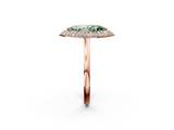 Rose gold Fancy Green Marquise  Halo Diamond Engagement Ring with Solitaire Band and Four-Prong Setting_21