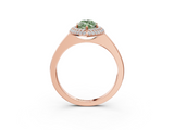 Rose gold Fancy Green Marquise  Halo Diamond Engagement Ring with Solitaire Band and Four-Prong Setting_22