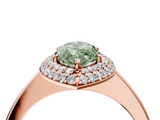 Rose gold Fancy Green Marquise  Halo Diamond Engagement Ring with Solitaire Band and Four-Prong Setting_23