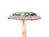 Rose gold Fancy Green Marquise  Halo Diamond Engagement Ring with Solitaire Band and Four-Prong Setting_24