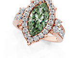 Rose gold Fancy Green Marquise  Halo Diamond Engagement Ring with Split Shank and Four-Prong Setting_44