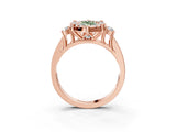 Rose gold Fancy Green Marquise  Halo Diamond Engagement Ring with Split Shank and Four-Prong Setting_46