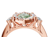 Rose gold Fancy Green Marquise  Halo Diamond Engagement Ring with Split Shank and Four-Prong Setting_47