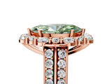 Rose gold Fancy Green Marquise  Halo Diamond Engagement Ring with Split Shank and Prong Setting_67