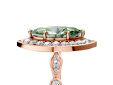 Rose gold Fancy Green Marquise  Halo Diamond Engagement Ring with Twisted Band and Four-Prong Setting 5