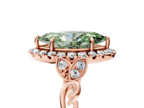 Rose gold Fancy Green Marquise  Halo Diamond Engagement Ring with Vintage-Inspired Band and Four-Prong Setting_8
