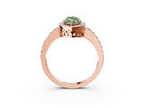 Rose gold Fancy Green Marquise  Halo Diamond Pavé Band Ring with Prong Setting_23