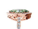 Rose gold Fancy Green Marquise  Halo Diamond Pavé Band Ring with Prong Setting_25