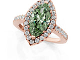 Rose gold Fancy Green Marquise  Halo Diamond Pavé Solitaire Ring_28
