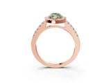 Rose gold Fancy Green Marquise  Halo Diamond Pavé Solitaire Ring_30