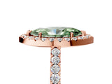 Rose gold Fancy Green Marquise  Halo Diamond Pavé Solitaire Ring_32