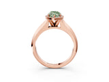 Rose gold Fancy Green Marquise  Halo Diamond Ring with Cathedral Band and Four-Prong Setting_52