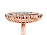 Rose gold Fancy Green Marquise  Halo Diamond Ring with Milgrain Edge and Round Prong Setting_73