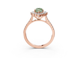 Rose gold Fancy Green Marquise  Halo Diamond Ring with Pavé Band and Prong Setting_40
