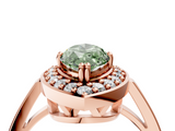 Rose gold Fancy Green Marquise  Halo Diamond Ring with Split Shank and Four-Prong Setting_71
