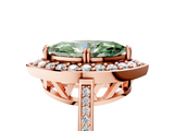 Rose gold Fancy Green Marquise  Halo Diamond Ring with Split Shank and Four-Prong Setting_72