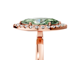 Rose gold Fancy Green Marquise  Halo Diamond Solitaire with Pavé Band and Four-Prong Setting_80
