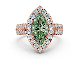 Rose gold Fancy Green Marquise  Halo Diamond Split Shank Engagement Ring with Prong Setting_57