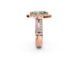 Rose gold Fancy Green Marquise  Halo Diamond Split Shank Engagement Ring with Prong Setting_59