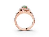 Rose gold Fancy Green Marquise  Halo Diamond Split Shank Engagement Ring with Prong Setting_60