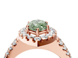 Rose gold Fancy Green Marquise  Halo Diamond Split Shank Engagement Ring with Prong Setting_61
