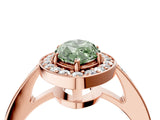 Rose gold Fancy Green Marquise  Halo Pavé Diamond Engagement Ring with Bezel Setting_41