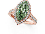 Rose gold Fancy Green Marquise  Halo Pavé Diamond Engagement Ring with Four-Prong Setting_28