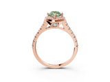 Rose gold Fancy Green Marquise  Halo Pavé Diamond Engagement Ring with Four-Prong Setting_30