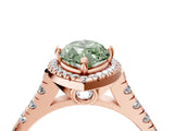 Rose gold Fancy Green Marquise  Halo Pavé Diamond Engagement Ring with Four-Prong Setting_31
