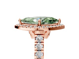 Rose gold Fancy Green Marquise  Halo Pavé Diamond Engagement Ring with Four-Prong Setting_32