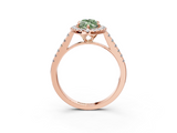 Rose gold Fancy Green Marquise  Halo Pavé Diamond Engagement Ring with Four-Prong Setting_6