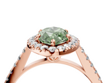 Rose gold Fancy Green Marquise  Halo Pavé Diamond Engagement Ring with Four-Prong Setting_7