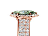 Rose gold Fancy Green Marquise  Halo Round Diamond Pave Band with Prong Setting 5