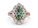 Rose gold Fancy Green Marquise  Halo Split Shank Diamond Engagement Ring with Pave Band and Four-Prong Setting_71