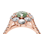 Rose gold Fancy Green Marquise  Halo Split Shank Diamond Engagement Ring with Pave Band and Four-Prong Setting_75