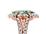 Rose gold Fancy Green Marquise  Halo Split Shank Diamond Engagement Ring with Pave Band and Four-Prong Setting_76