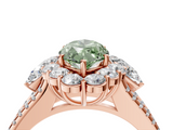 Rose gold Fancy Green Marquise  Halo Split Shank Diamond Engagement Ring with Prong Setting_41