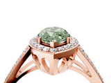 Rose gold Fancy Green Marquise  Halo Split Shank Diamond Ring with Four-Prong Setting_36