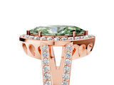 Rose gold Fancy Green Marquise  Halo Split Shank Diamond Ring with Four-Prong Setting_37