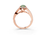 Rose gold Fancy Green Marquise  Halo Split Shank Pave Diamond Ring with Four-Prong Setting_70