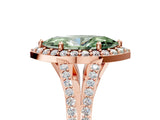 Rose gold Fancy Green Marquise  Halo Split Shank Pave Diamond Ring with Four-Prong Setting_72