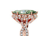 Rose gold Fancy Green Marquise  Halo Twist Band Solitaire Ring with Six-Prong Setting_42