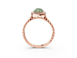 Rose gold Fancy Green Marquise  Halo Twisted Band Four-Prong Diamond Ring_40