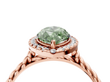 Rose gold Fancy Green Marquise  Halo Twisted Band Four-Prong Diamond Ring_41