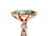 Rose gold Fancy Green Marquise  Milgrain Bezel Diamond Engagement Ring with Solitaire Prong Setting_164