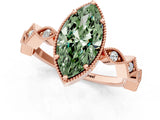 Rose gold Fancy Green Marquise  Milgrain Marquise Diamond Twist Band Ring_63