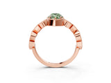 Rose gold Fancy Green Marquise  Milgrain Marquise Diamond Twist Band Ring_65